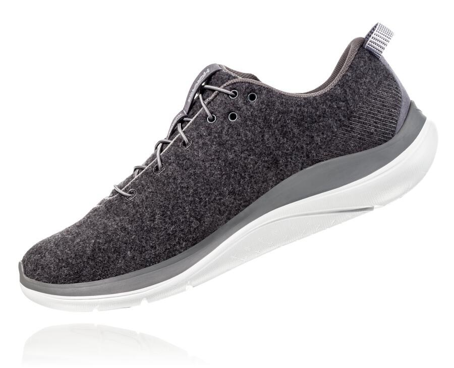 Hoka One One Hupana Flow Wool Löparskor Herr - Grå - XQUSM-8015